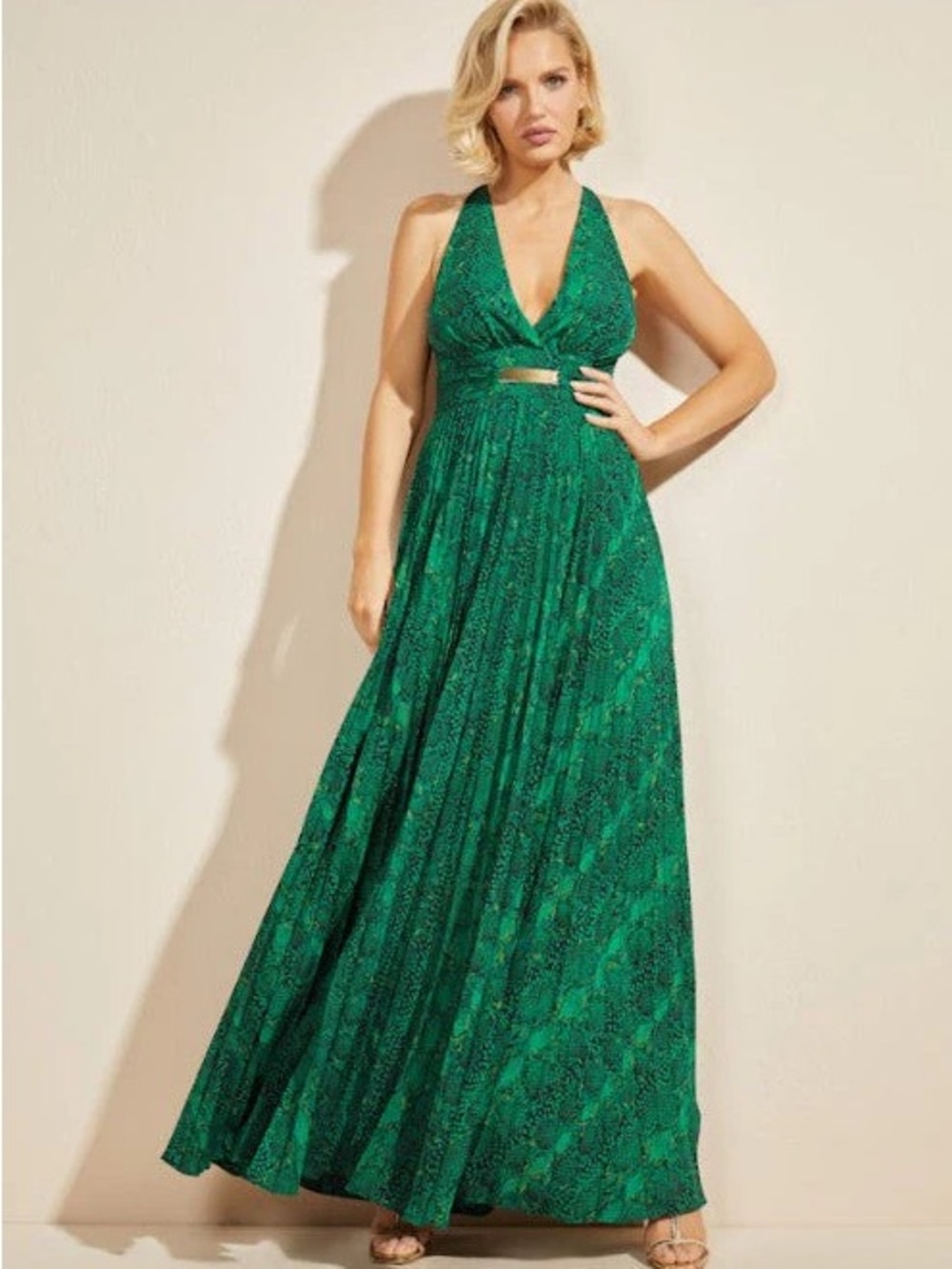 Marciano Emerald Green Halter Maxi Dress